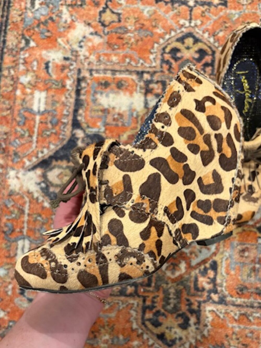 Irregular Choice Leopard Horse Hair Wedges - Picture 9 of 13